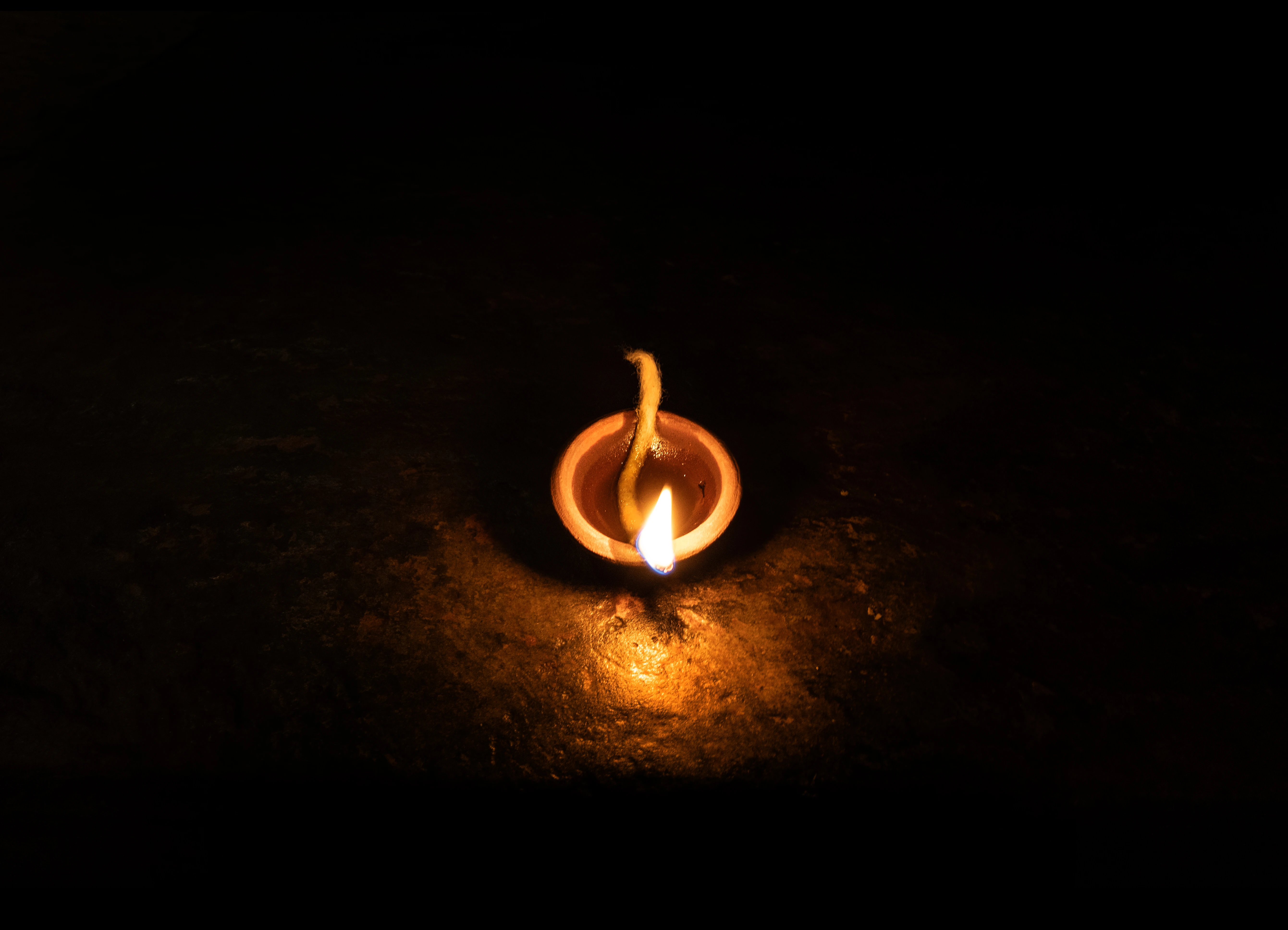 Earthen diya oil lamp at Mukunda Haveli